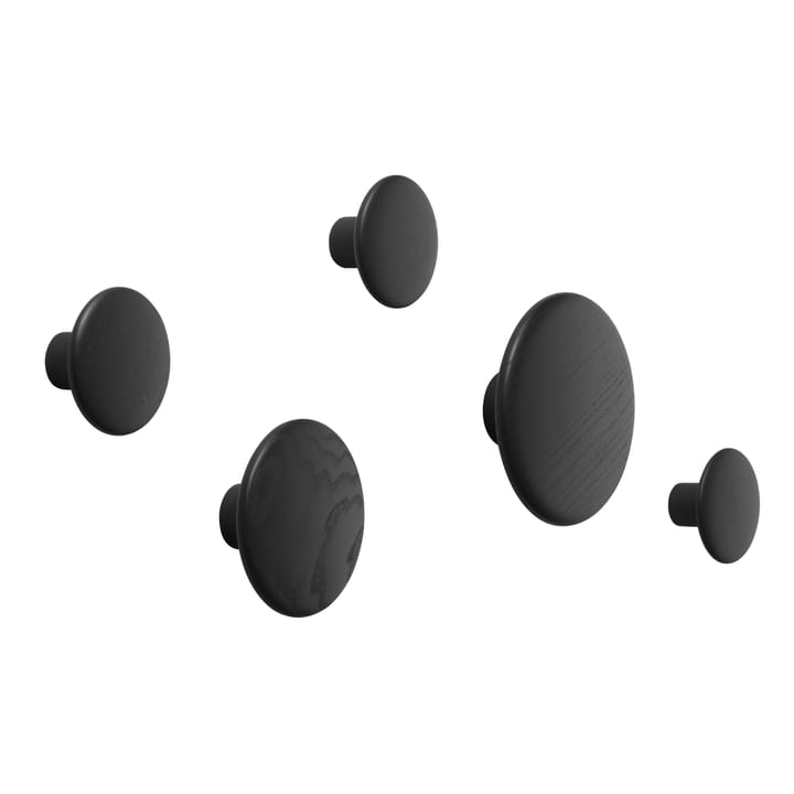 Dots Wandhaken 5er Set - Schwarz lasierte Esche - Muuto