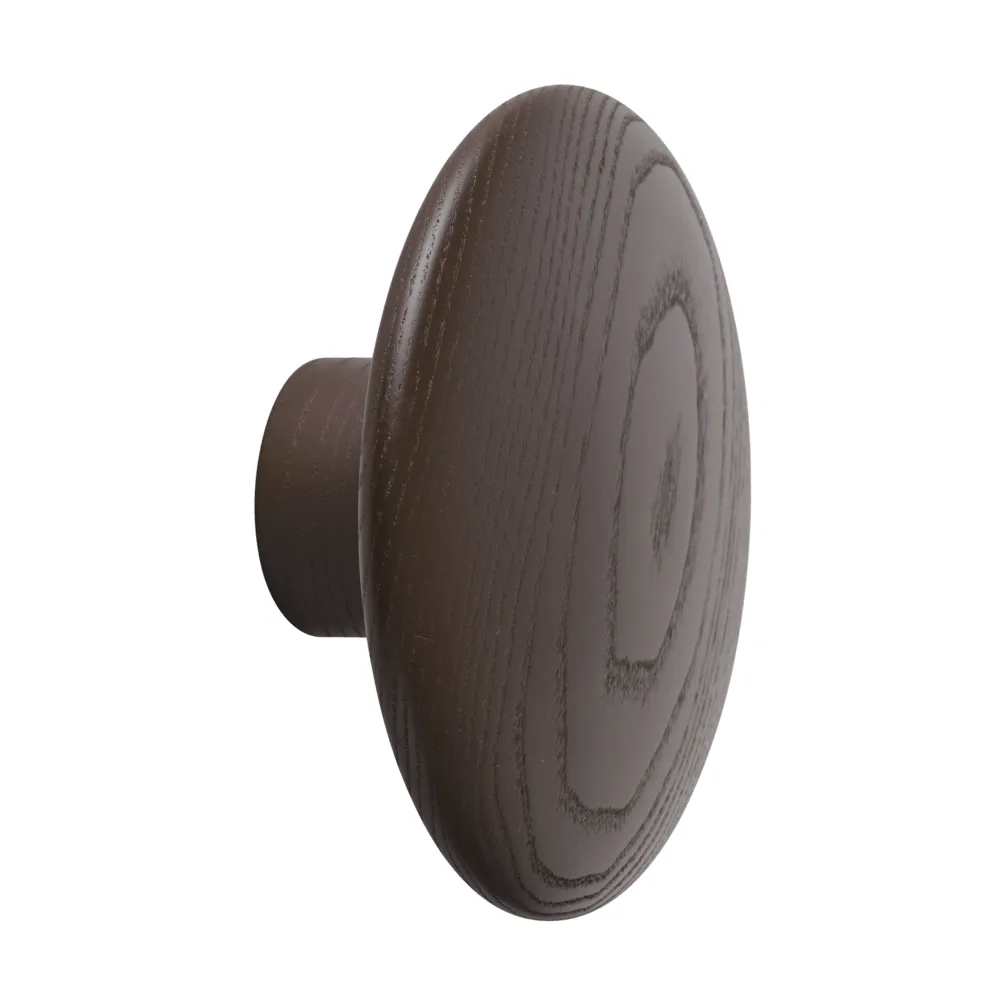 Dots Wood Kleiderhaken, Braun-Rot, Ø9 cm Muuto