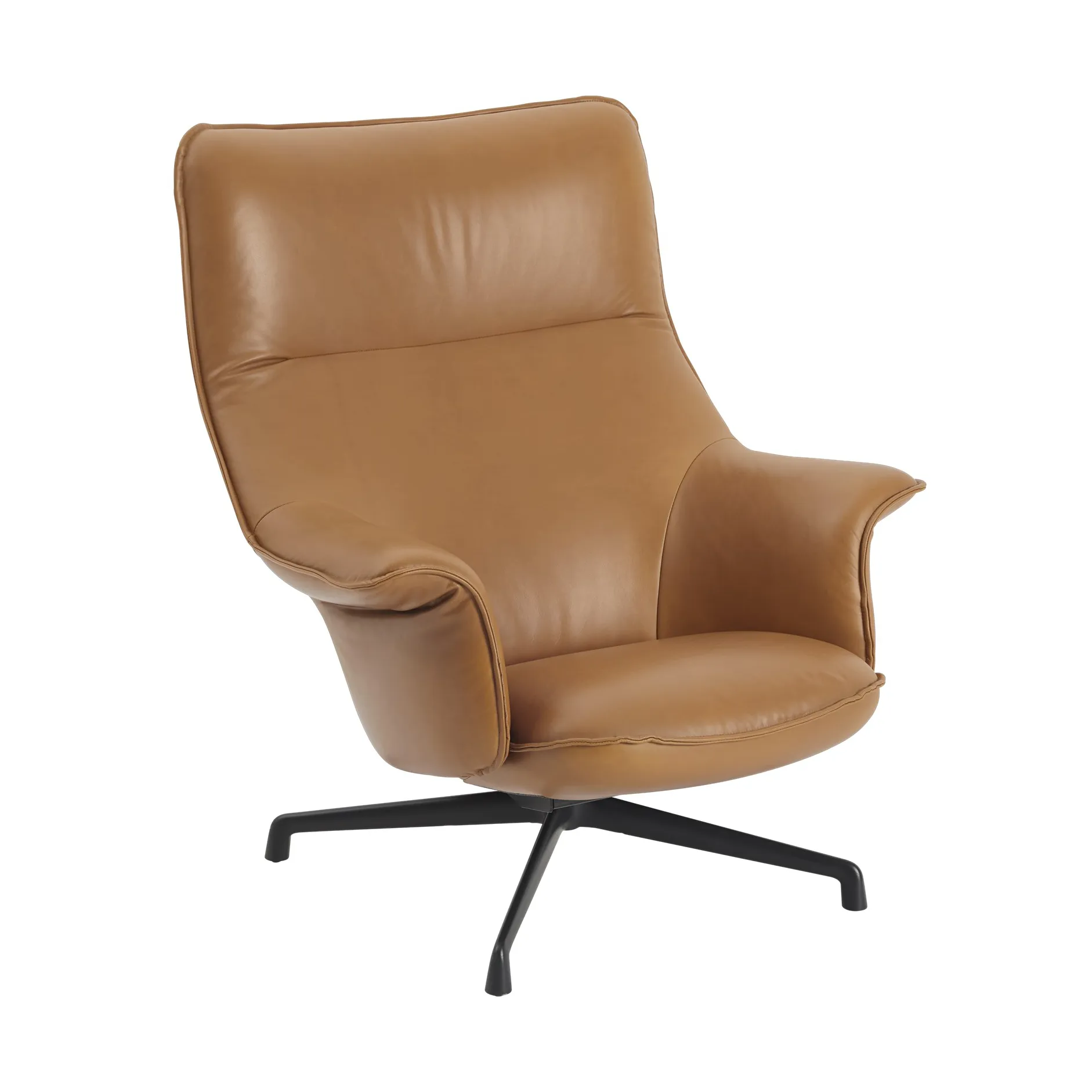 Doze Sessel swivel base, Refine leather cognac-black Muuto