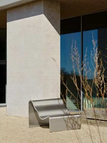 Dream View Bank - Gebürsteter Stahl, 100 cm - Muuto