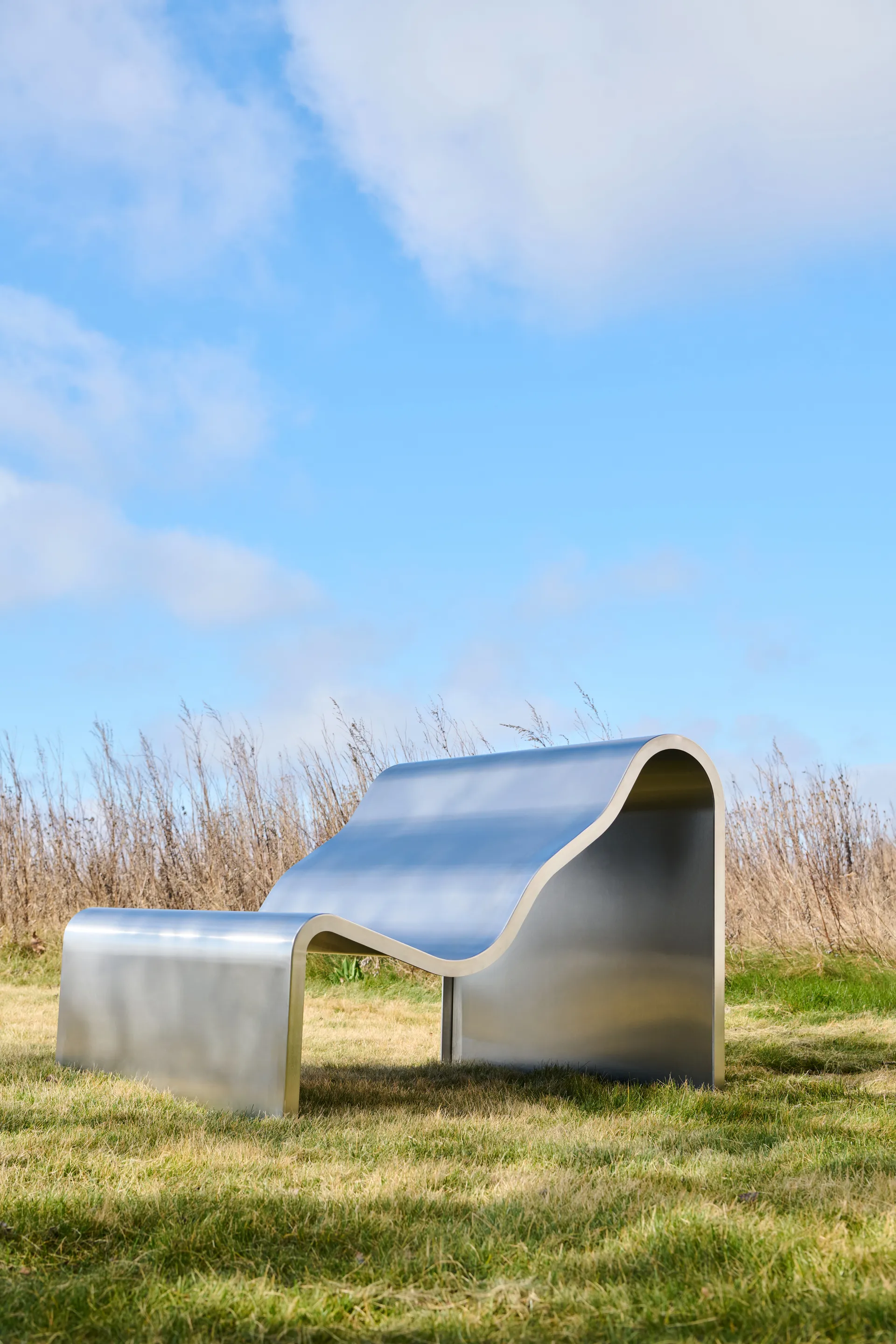 Dream View Bank, Gebürsteter Stahl, 100 cm Muuto