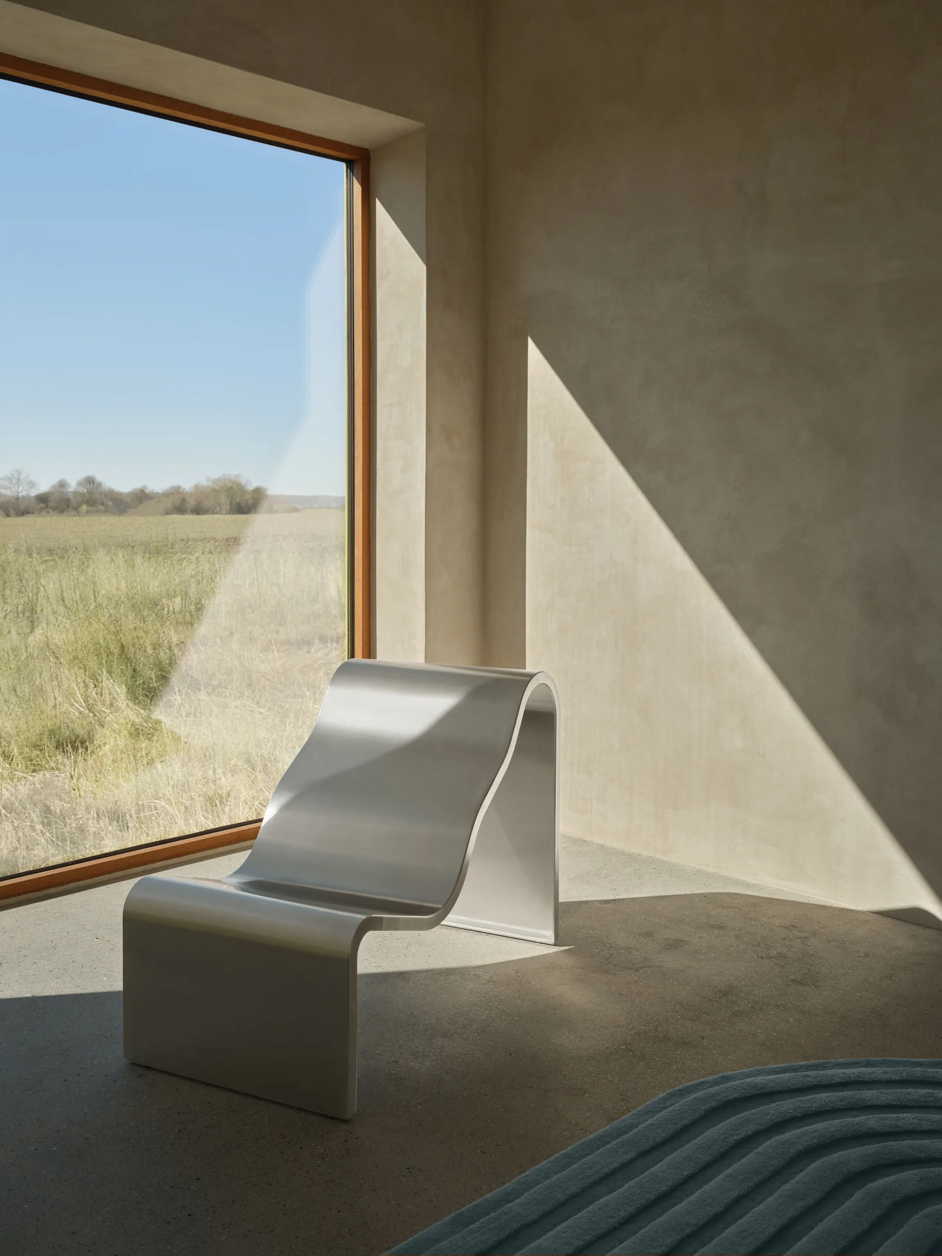 Dream View Bank, Gebürsteter Stahl, 60 cm Muuto