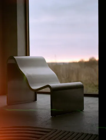 Dream View Bank - Gebürsteter Stahl, 60 cm - Muuto