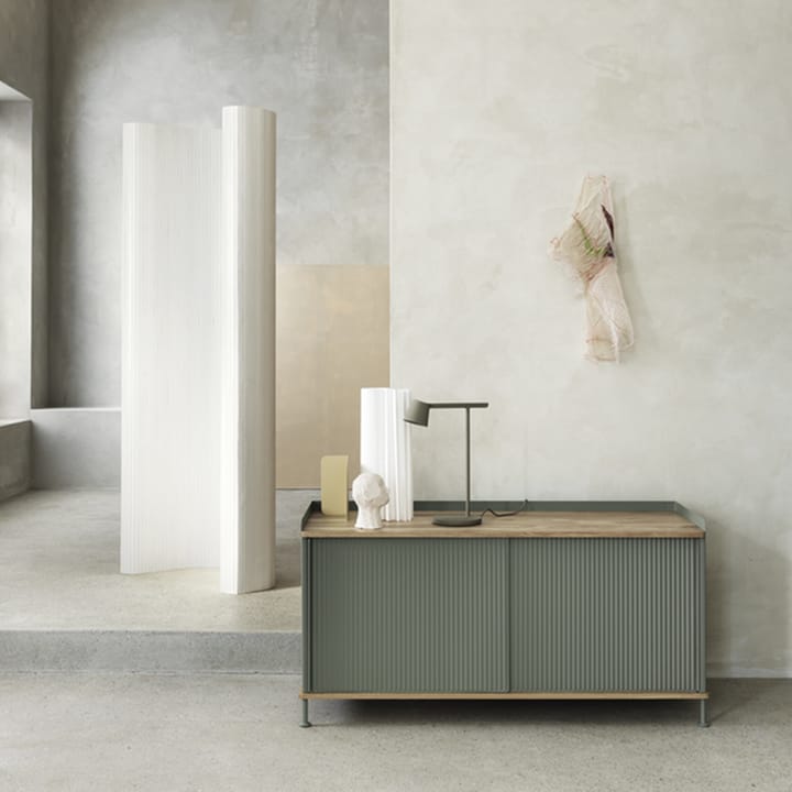 Enfold Low Sideboard - Dusty green-Metal - Muuto