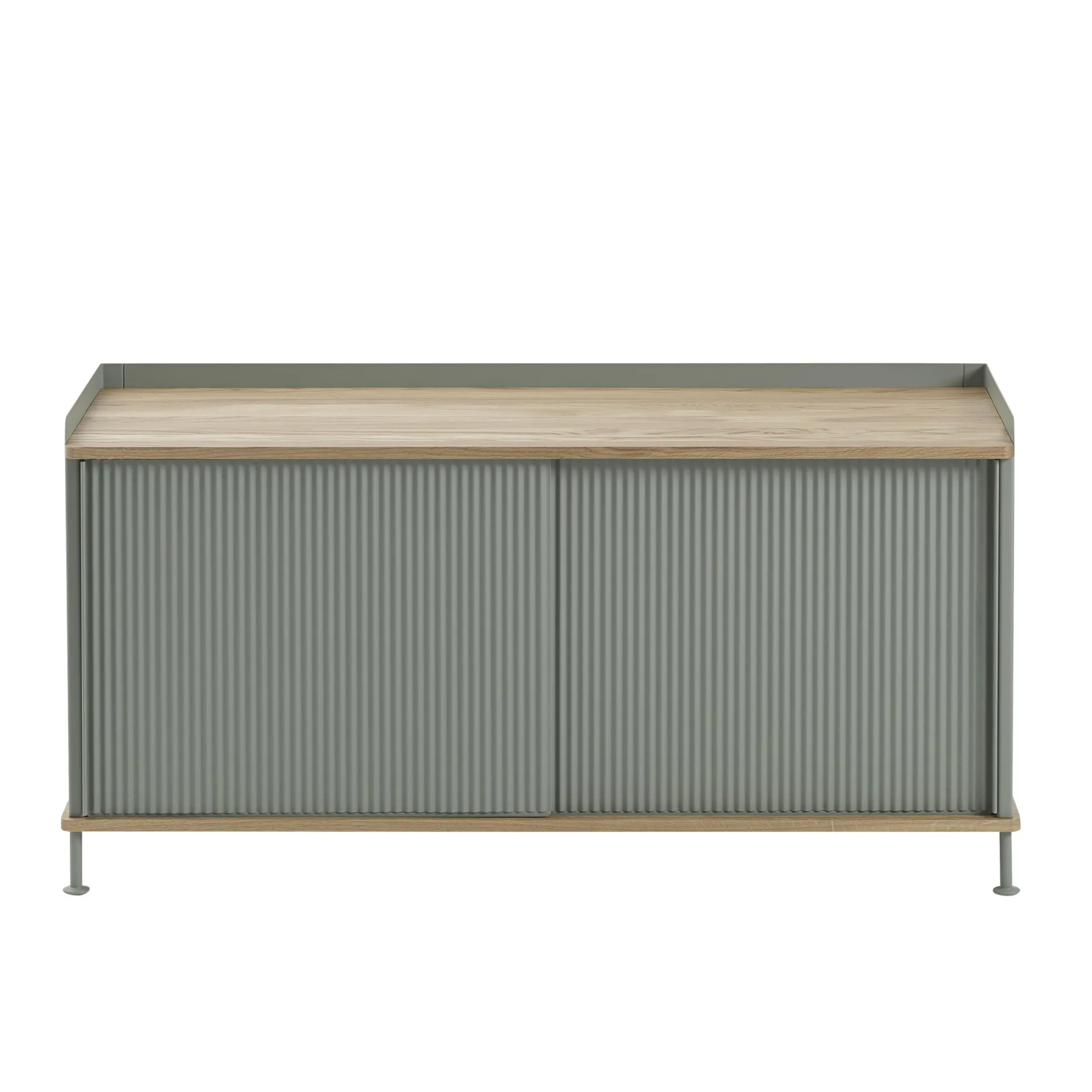 Enfold Sideboard niedrig 125x45x63 cm, Oak-Dusty green Muuto