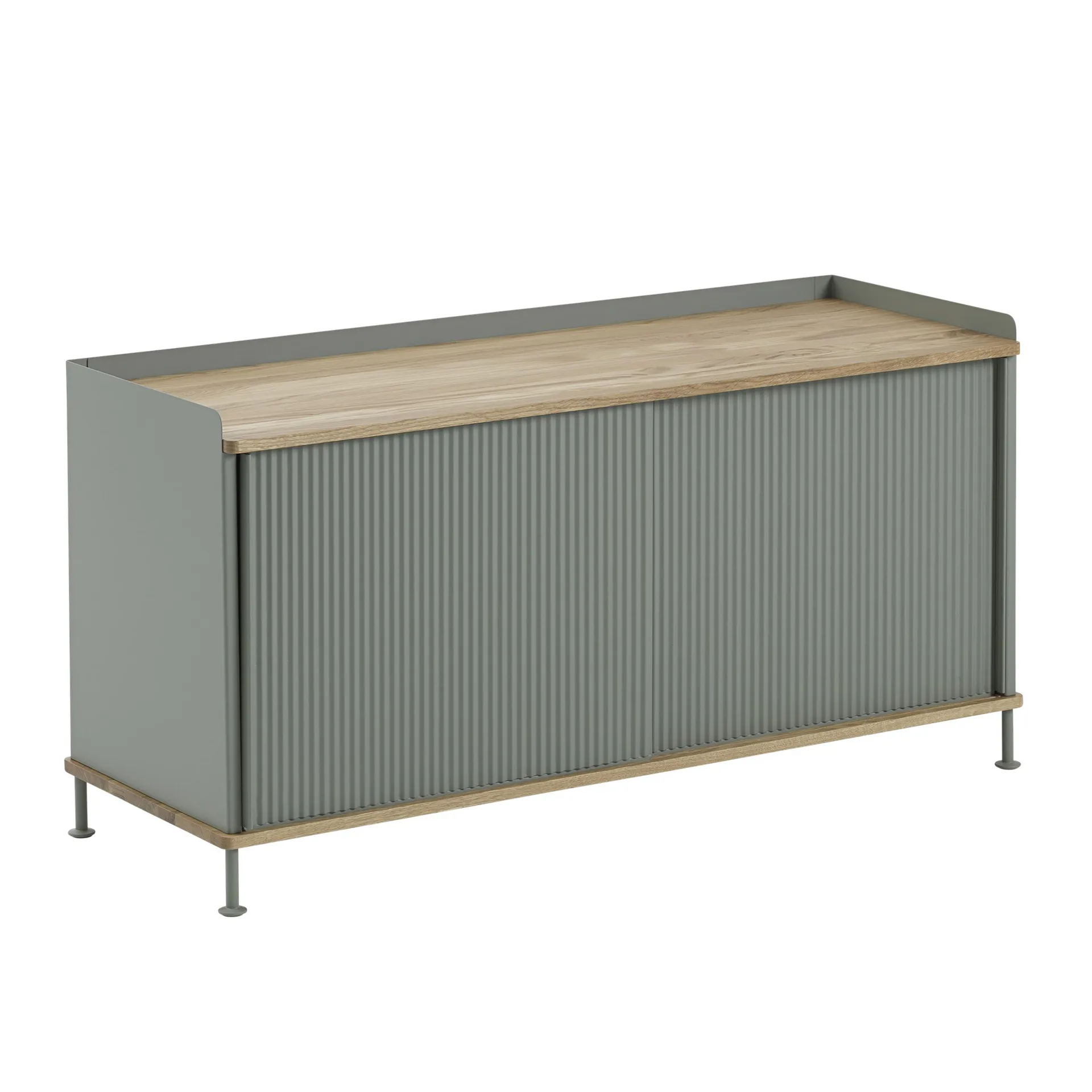 Enfold Sideboard niedrig 125x45x63 cm, Oak-Dusty green Muuto