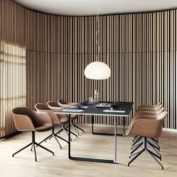 Fiber armchair Bürostuhl mit drehbarem Gestell - Cognac, Schwarzes Gestell - Muuto