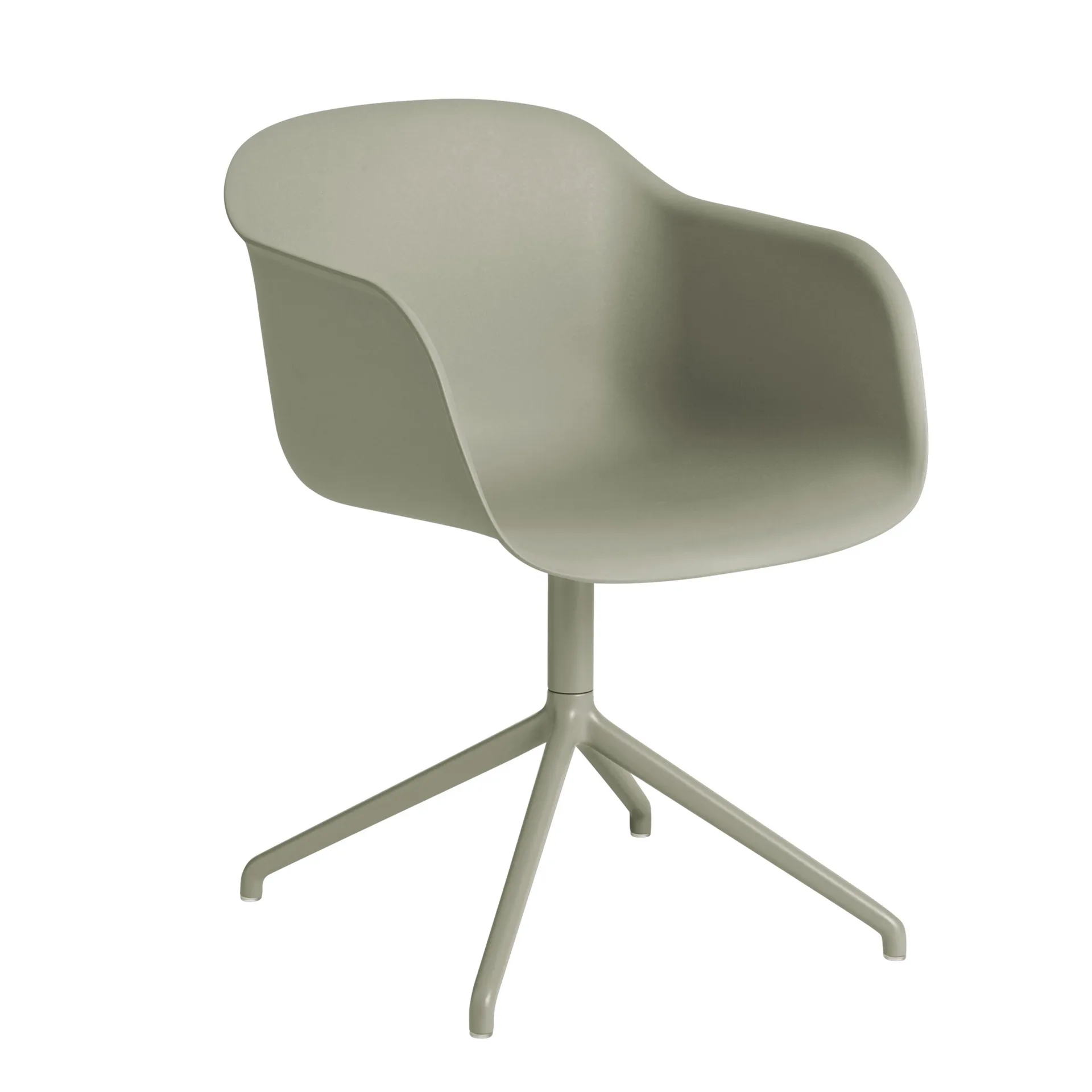 Fiber armchair Bürostuhl mit drehbarem Gestell, Dusty green Muuto