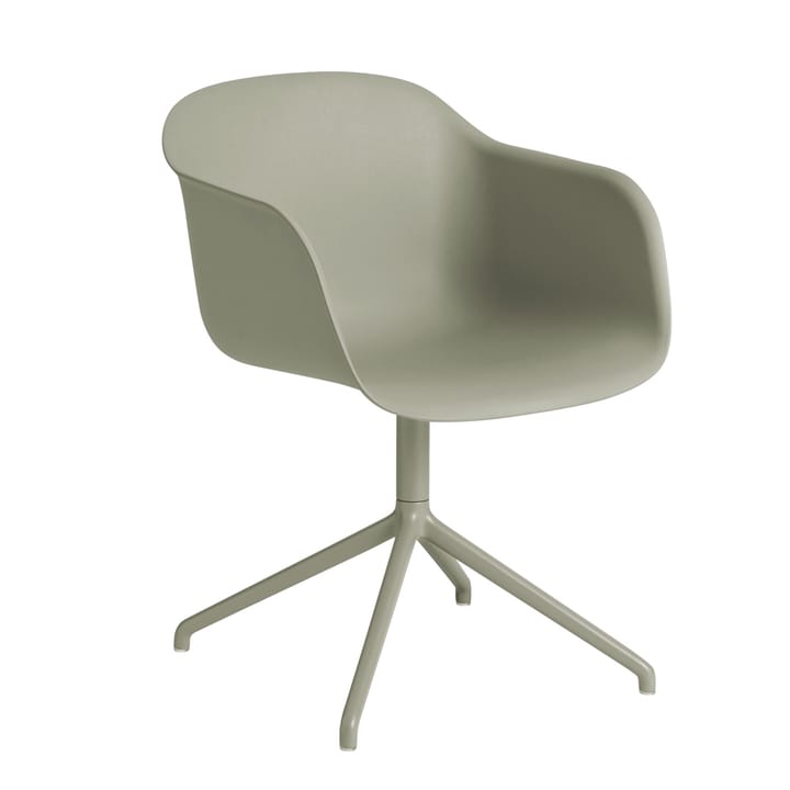 Fiber armchair Bürostuhl mit drehbarem Gestell - Dusty green - Muuto
