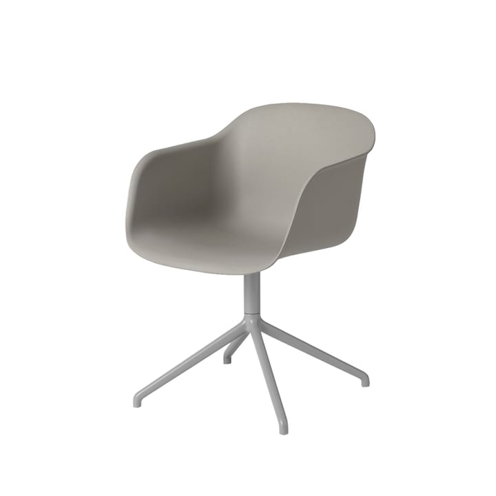 Fiber armchair Bürostuhl mit drehbarem Gestell - Grey, Graues Gestell - Muuto
