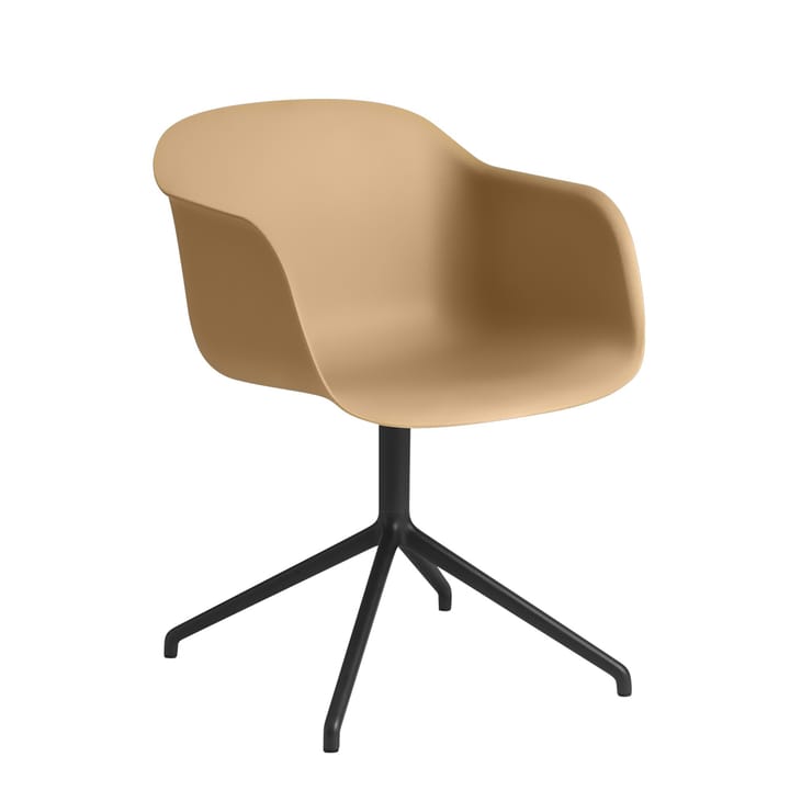 Fiber armchair Bürostuhl mit drehbarem Gestell - Ocker-schwarz - Muuto