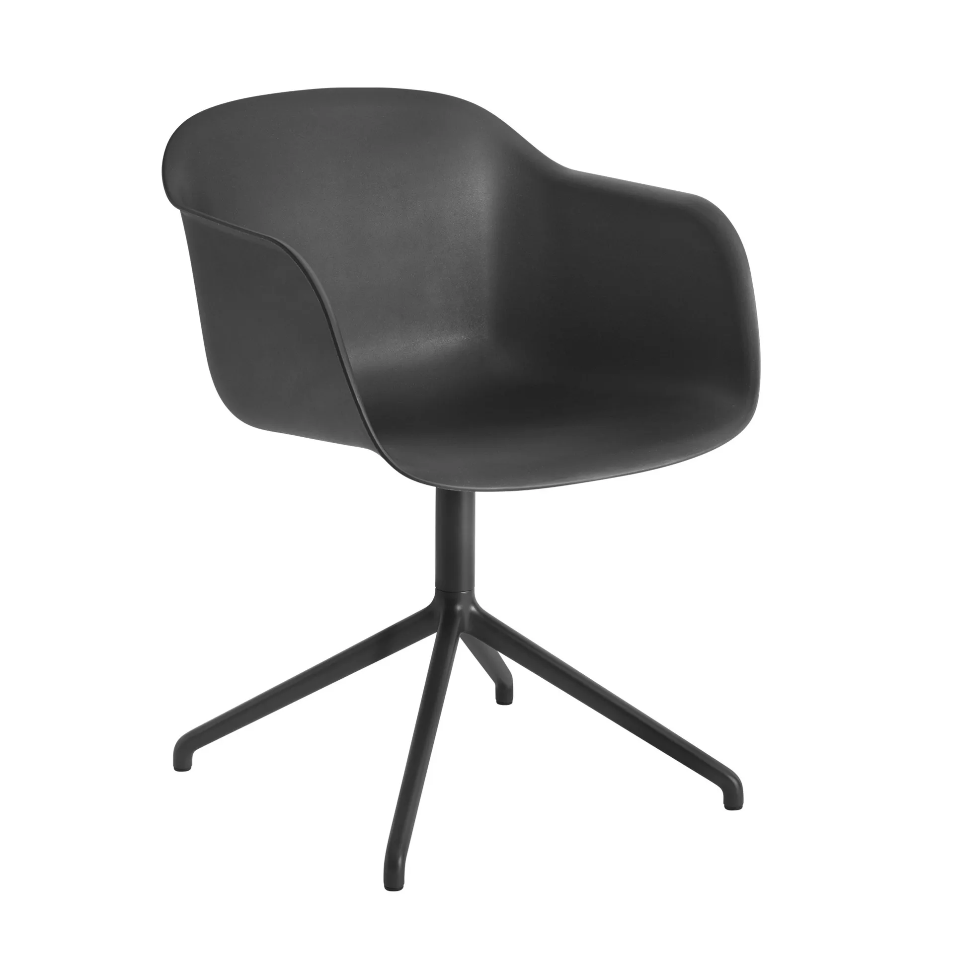 Fiber armchair Bürostuhl mit drehbarem Gestell, Schwarz Muuto