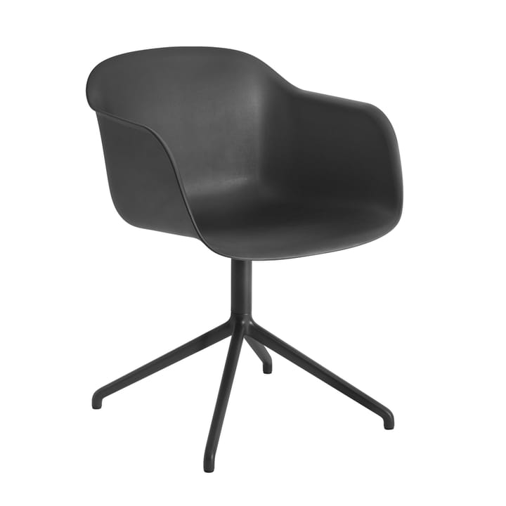 Fiber armchair Bürostuhl mit drehbarem Gestell - Schwarz - Muuto
