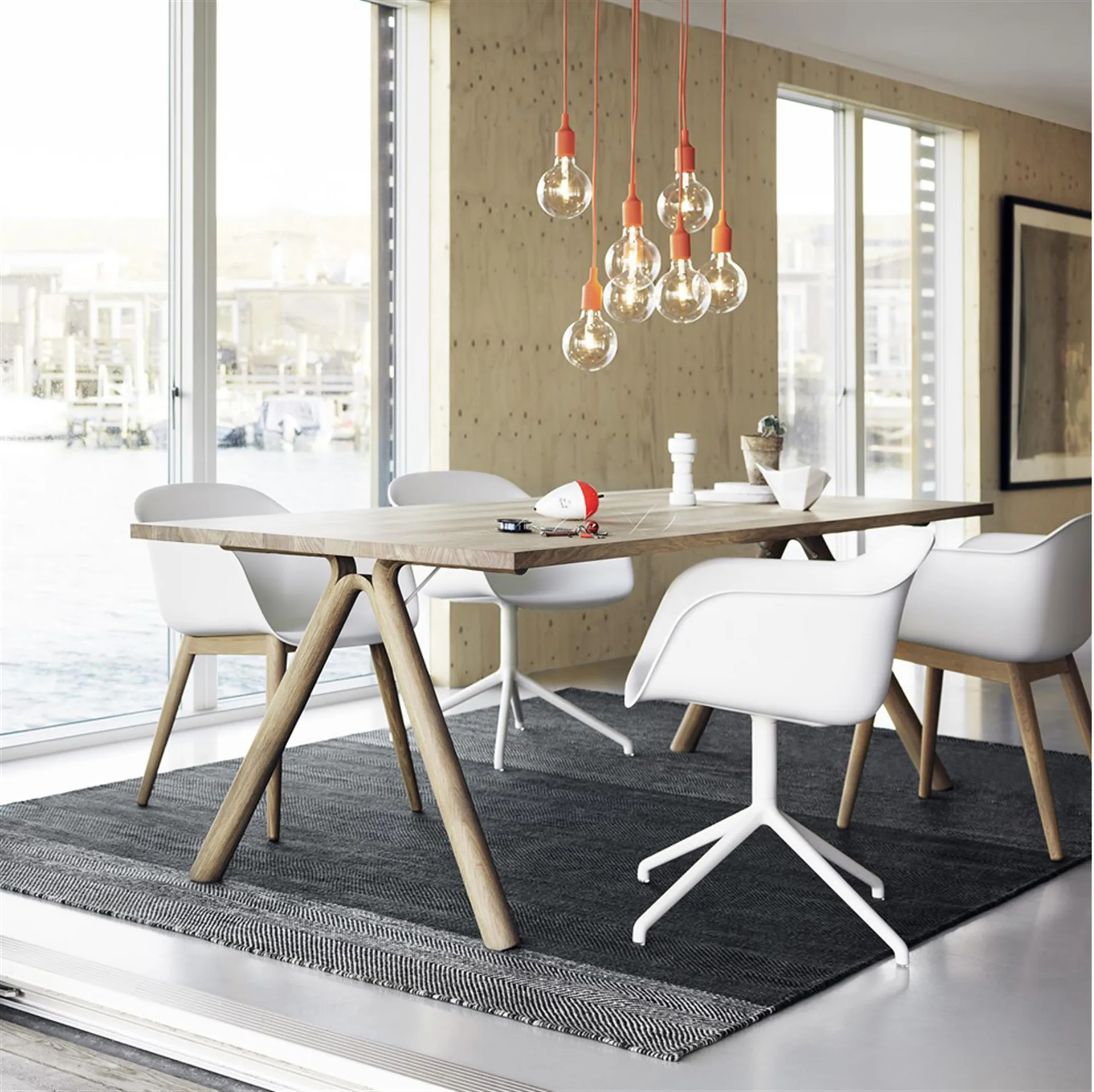 Fiber armchair Bürostuhl mit drehbarem Gestell, Weiß Muuto