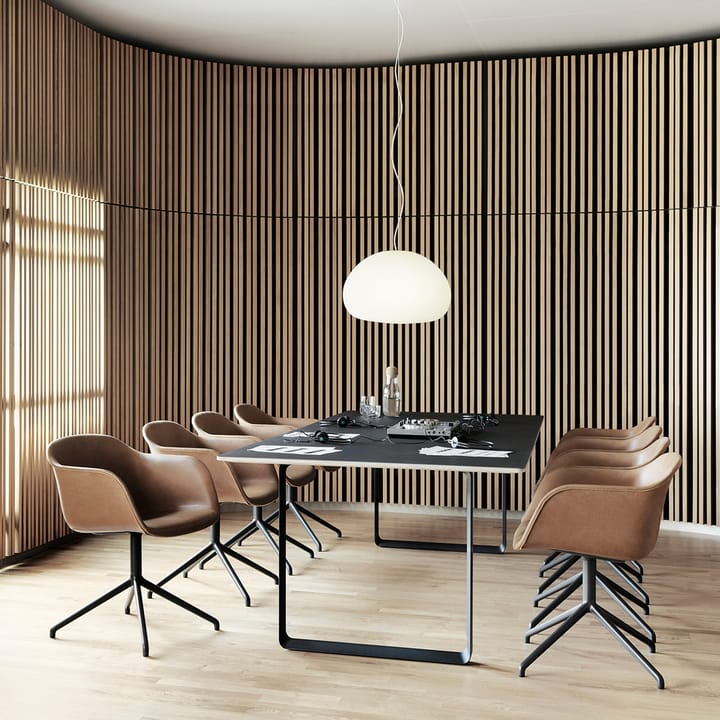 Fiber armchair Bürostuhl mit drehbarem Gestell, White, Weißes Gestell Muuto