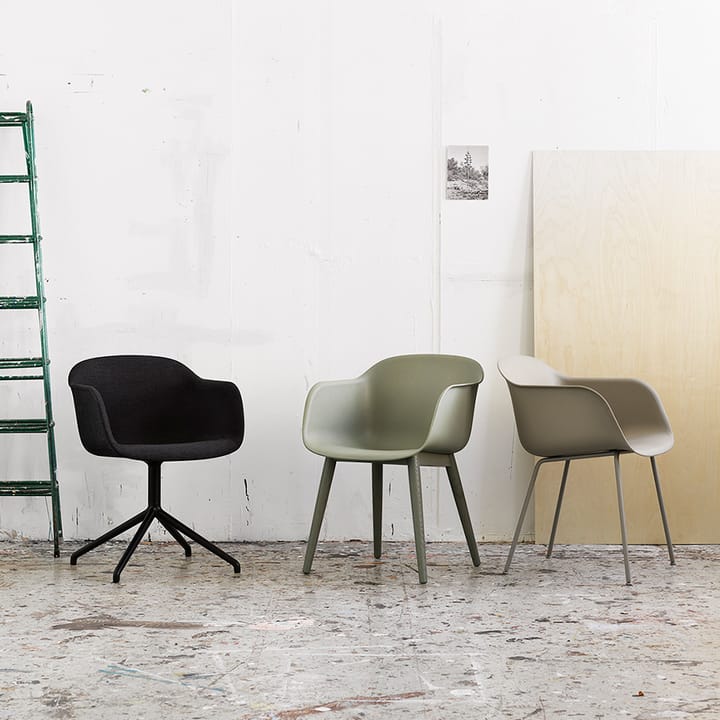 Fiber Armlehnstuhl tube base, Remix 433-grey Muuto