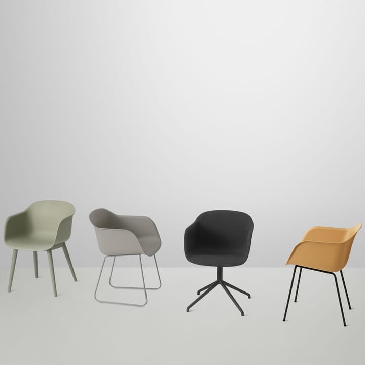 Fiber Armlehnstuhl tube base, Remix 433-grey Muuto