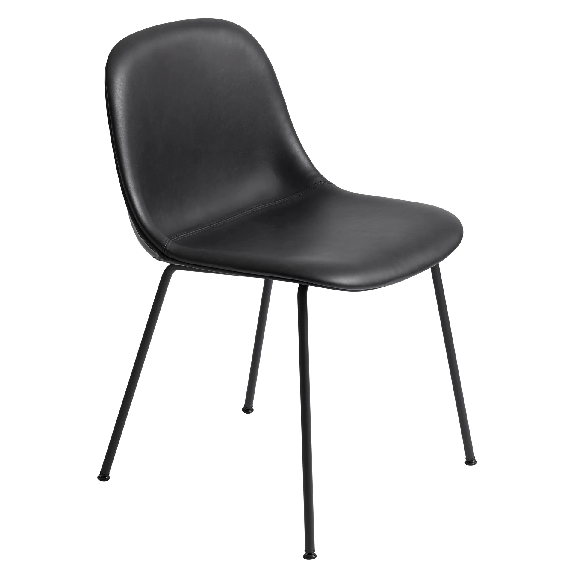 Fiber Beistellstuhl, Refine leather black-Black Muuto