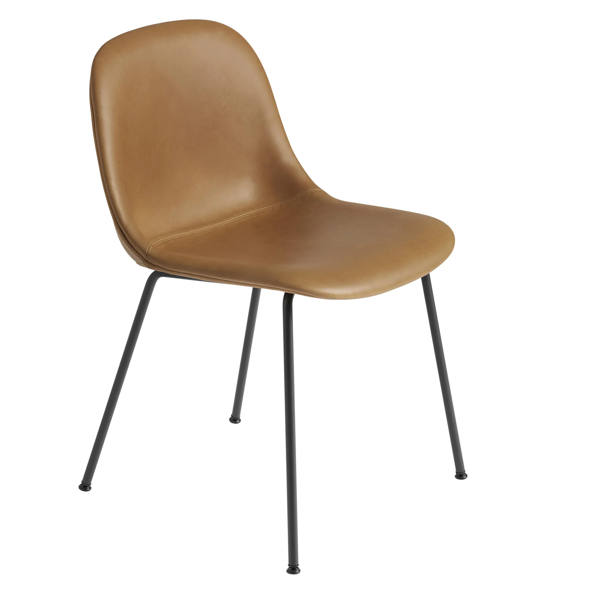 Fiber Beistellstuhl, Refine leather cognac-Black Muuto