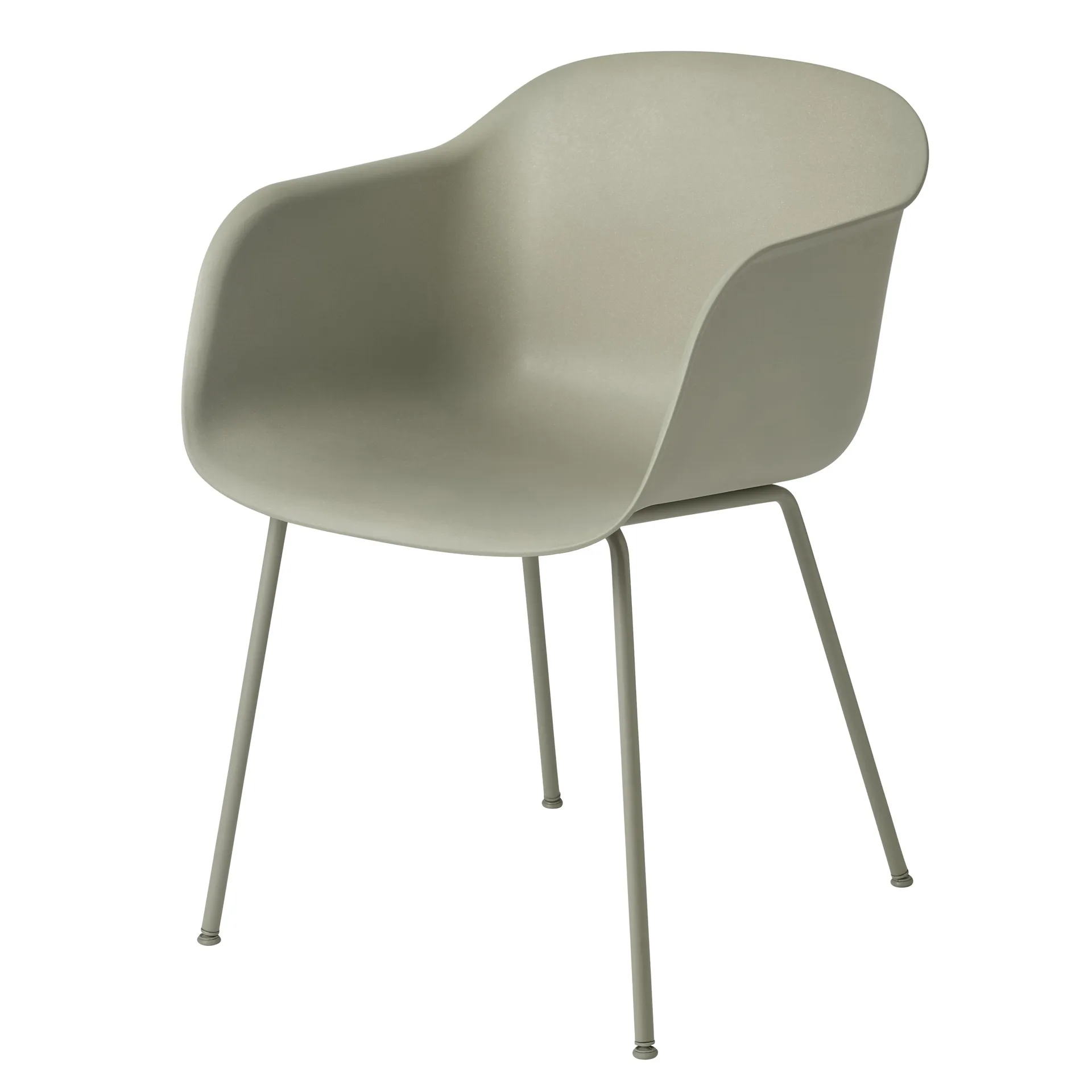 Fiber chair Stuhl mit Armlehne, Dusty green-Green (Kunststoff) Muuto