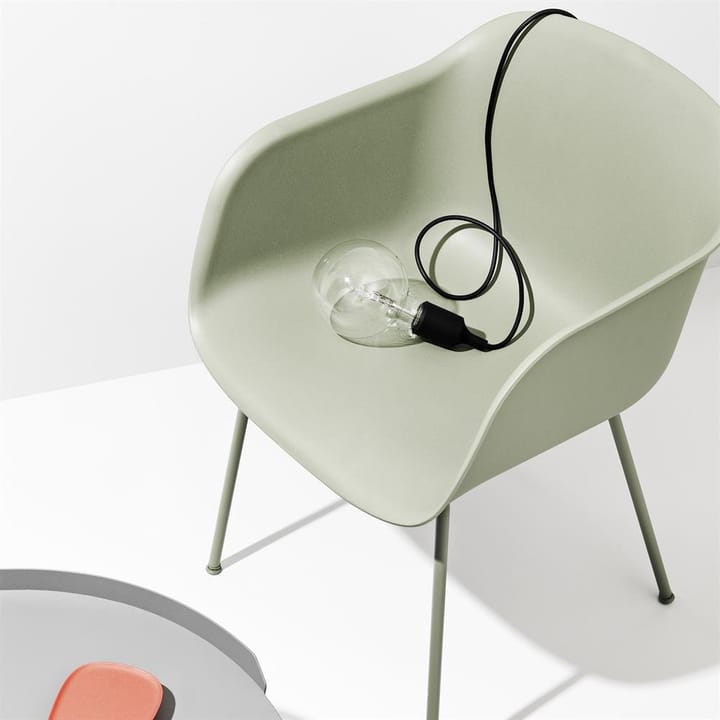 Fiber chair Stuhl mit Armlehne - Dusty green-Green (Kunststoff) - Muuto