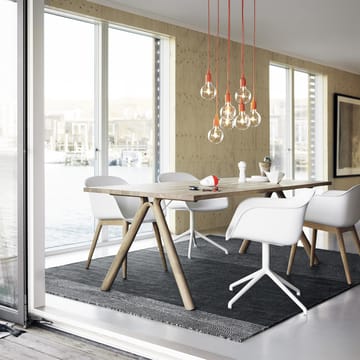 Fiber Chair Stuhl mit Armlehnen und Holzbeinen - Natural white-Oak - Muuto