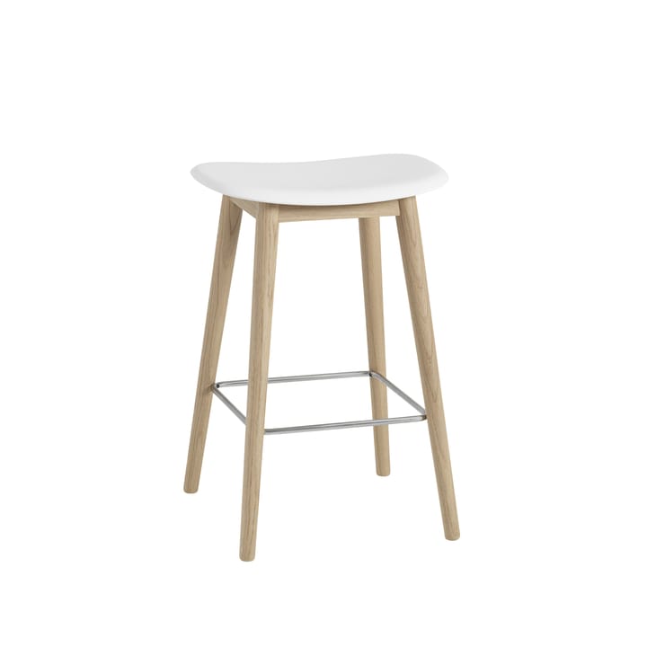 Fiber counter Stuhl 65 cm - White, Eichenholzbeine - Muuto