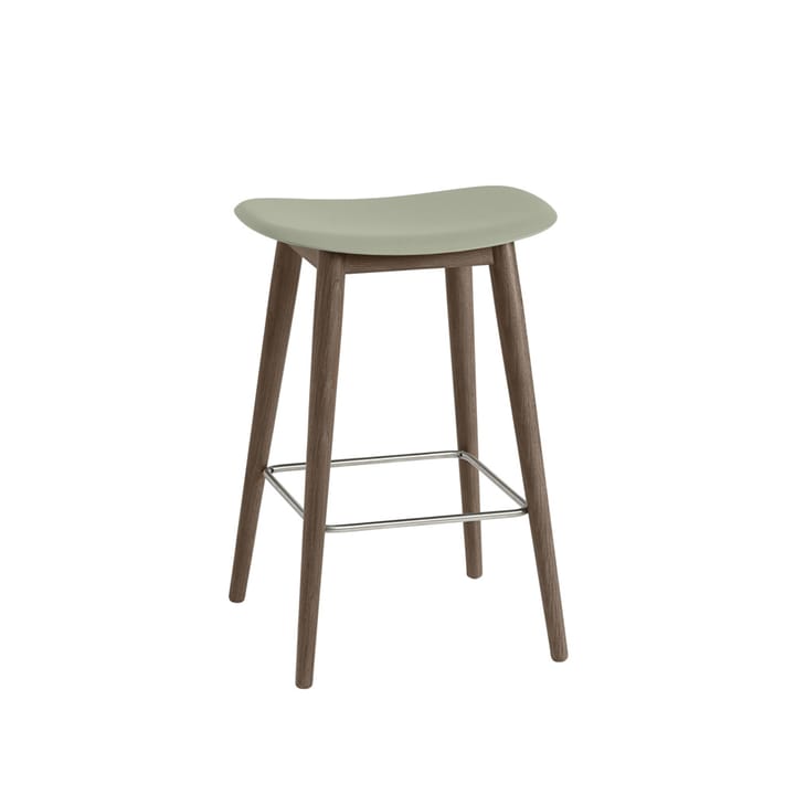 Fiber counter Stuhl 75 cm - Dusty green, dunklebraun gebeizte Beine - Muuto