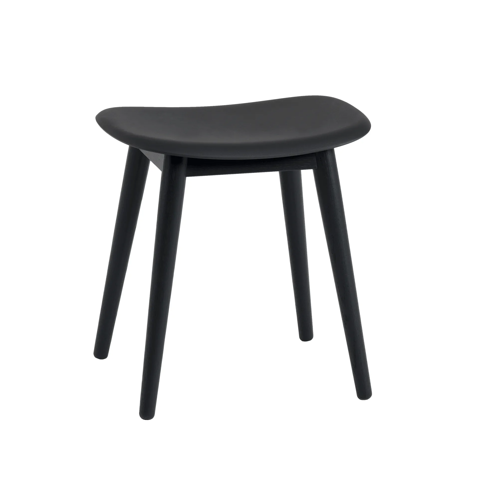 Fiber Hocker, Black, Holzbeine Muuto