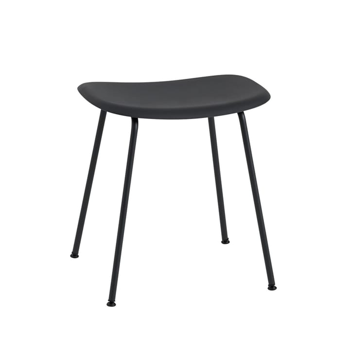 Fiber Hocker - Black, Schwarzes Stahlgestell - Muuto