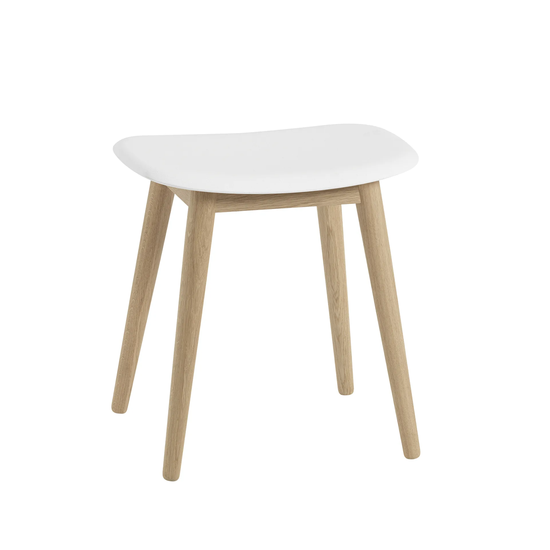 Fiber Hocker, Natural white, Eichenholzbeine Muuto