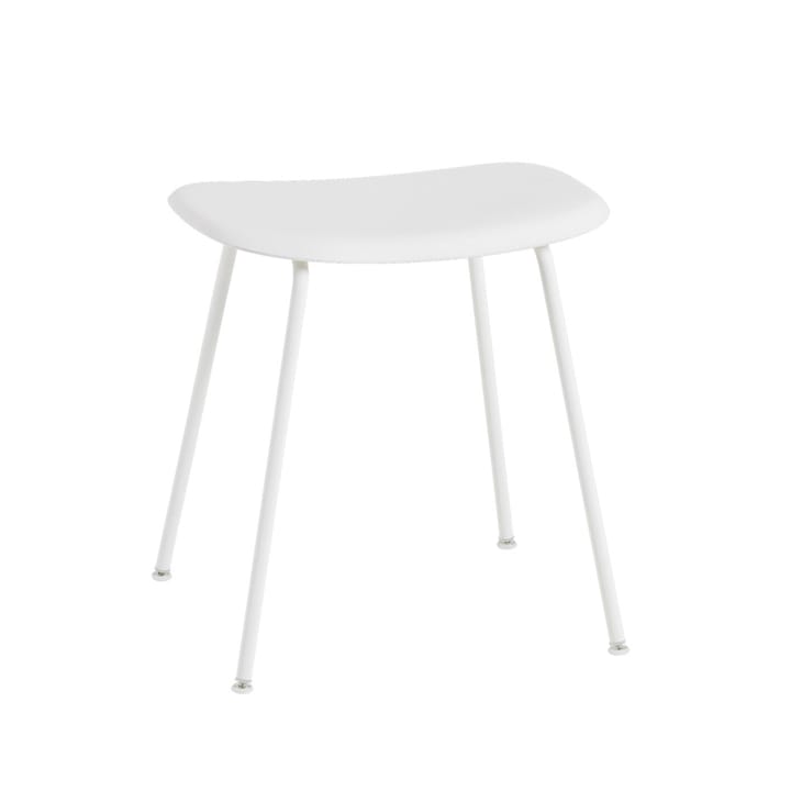 Fiber Hocker - White, Weißes Stahlgestell - Muuto