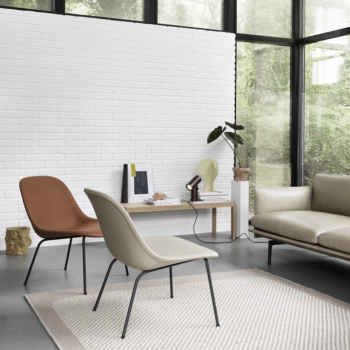 Fiber lounge Sessel mit Stahlbeinen - Refine leather cognac-Black - Muuto
