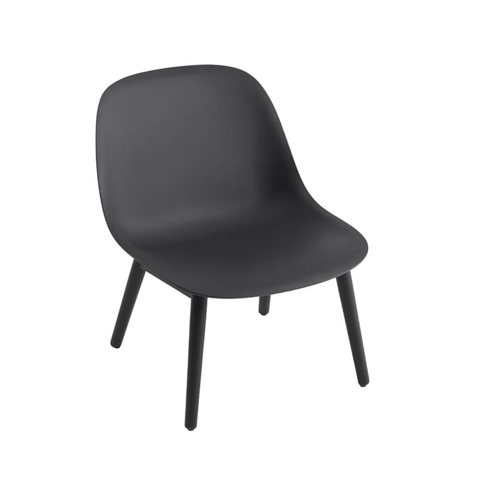 Fiber Loungestuhl wood base - Black, Schwarze Beine - Muuto