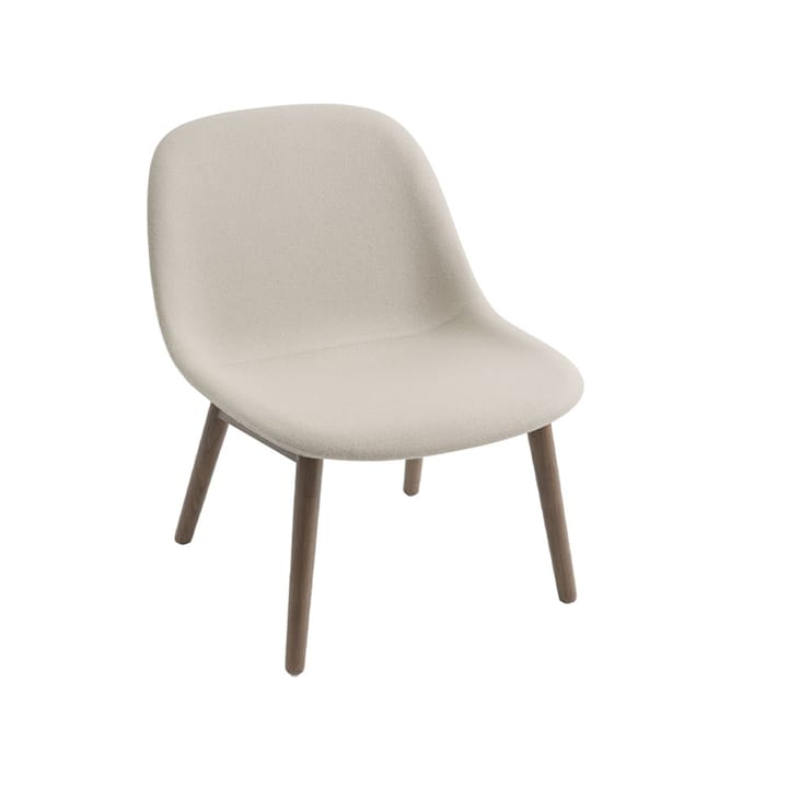 Fiber Loungestuhl wood base - Stoff hero 211 beige, Braun gebeizte Eichenholzbeine - Muuto