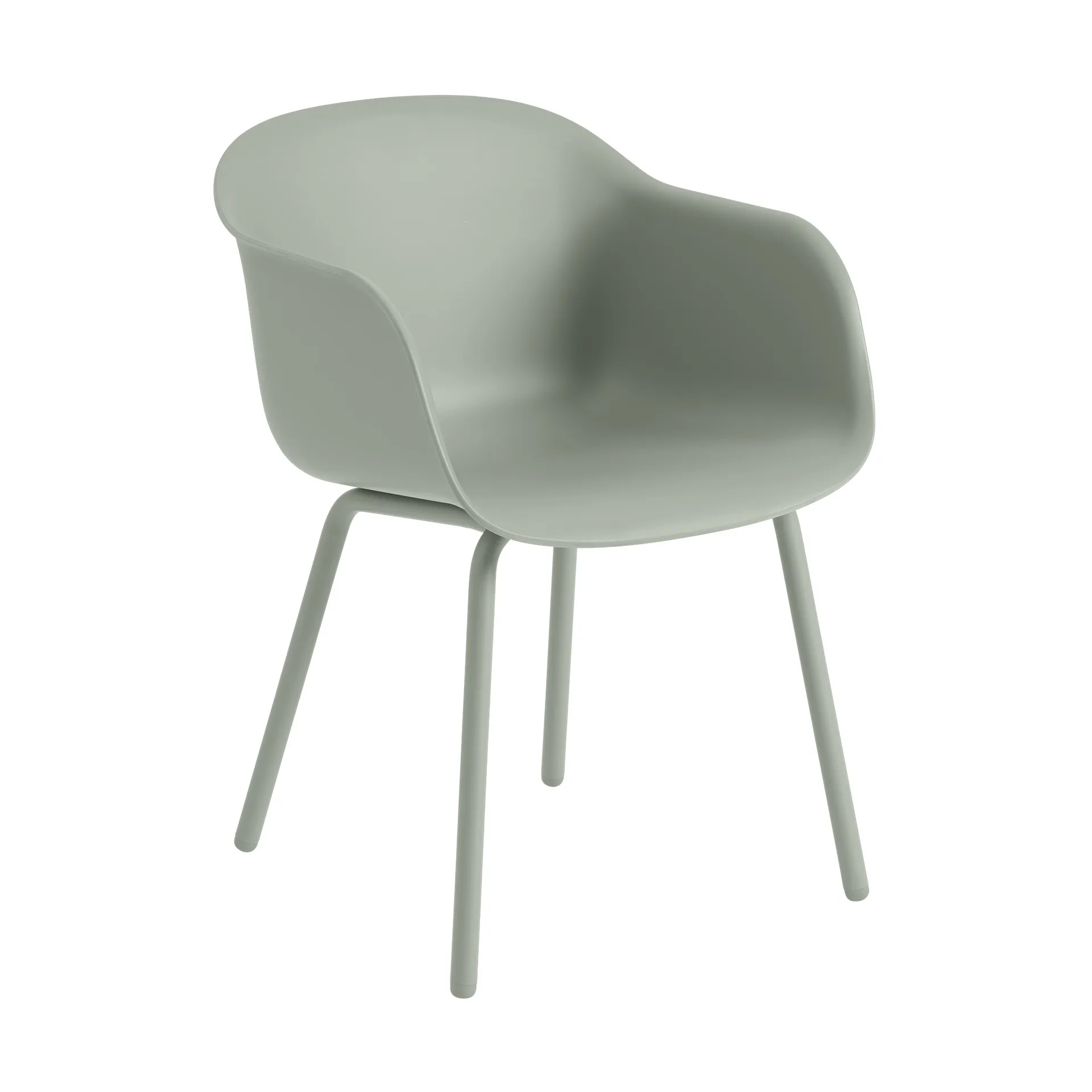 Fiber Outdoor Armchair mit Stahlbeinen, Dusty green Muuto