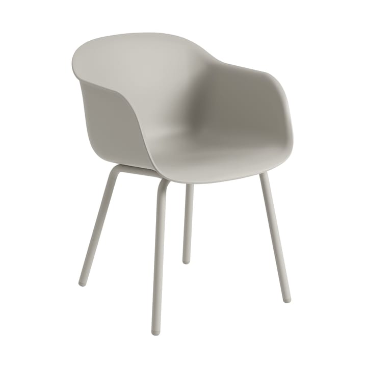 Fiber Outdoor Armchair mit Stahlbeinen - Grey (plastic) - Muuto