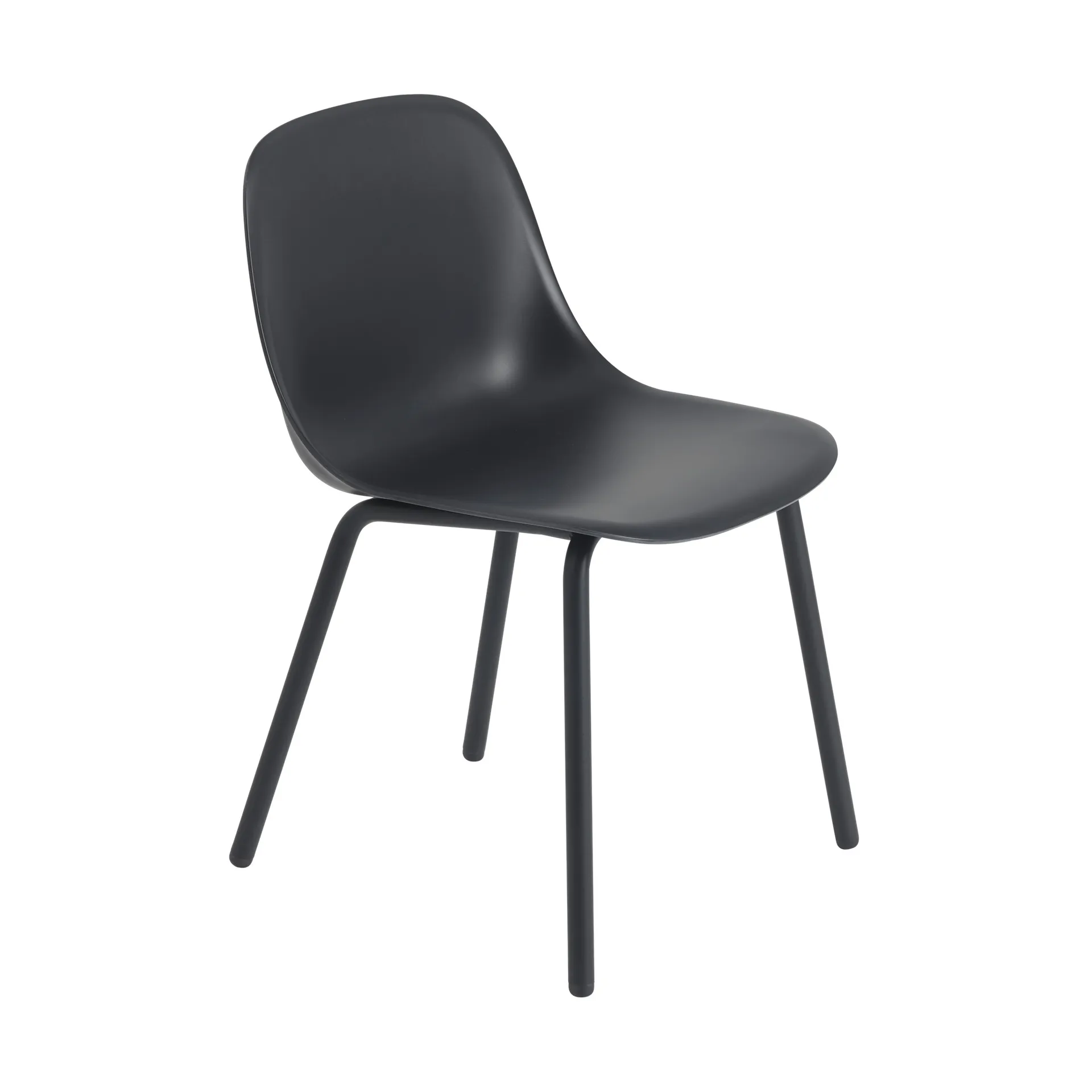 Fiber Outdoor side chair Stuhl mit Stahlbeinen, Anthracite black Muuto