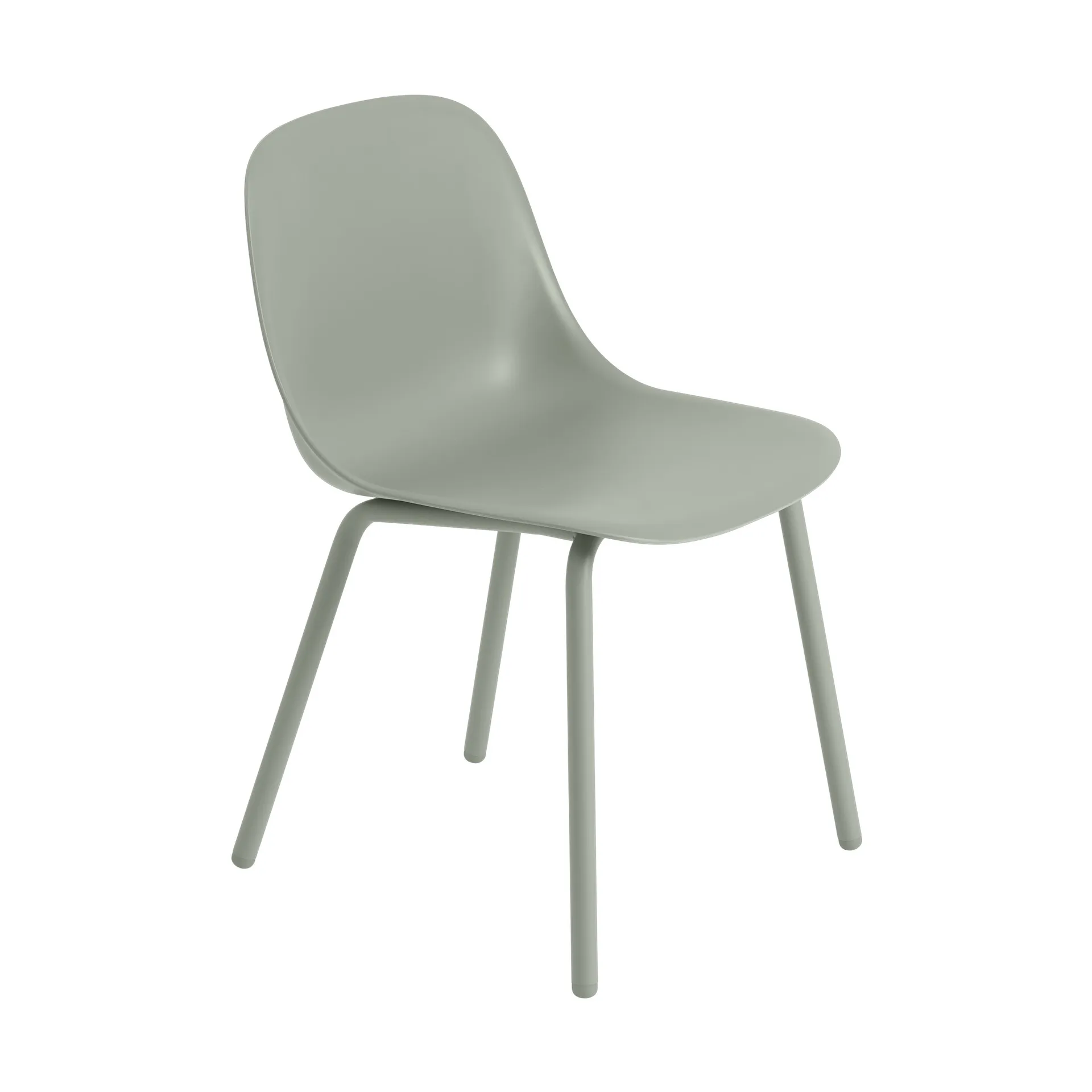 Fiber Outdoor side chair Stuhl mit Stahlbeinen, Dusty green Muuto