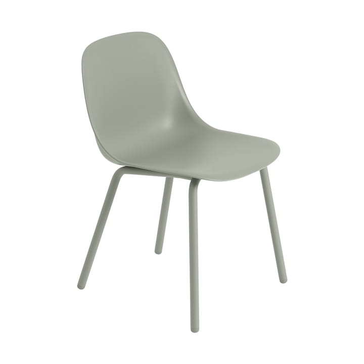 Fiber Outdoor side chair Stuhl mit Stahlbeinen - Dusty green - Muuto