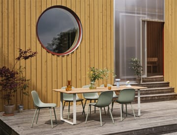 Fiber Outdoor side chair Stuhl mit Stahlbeinen - Dusty green - Muuto