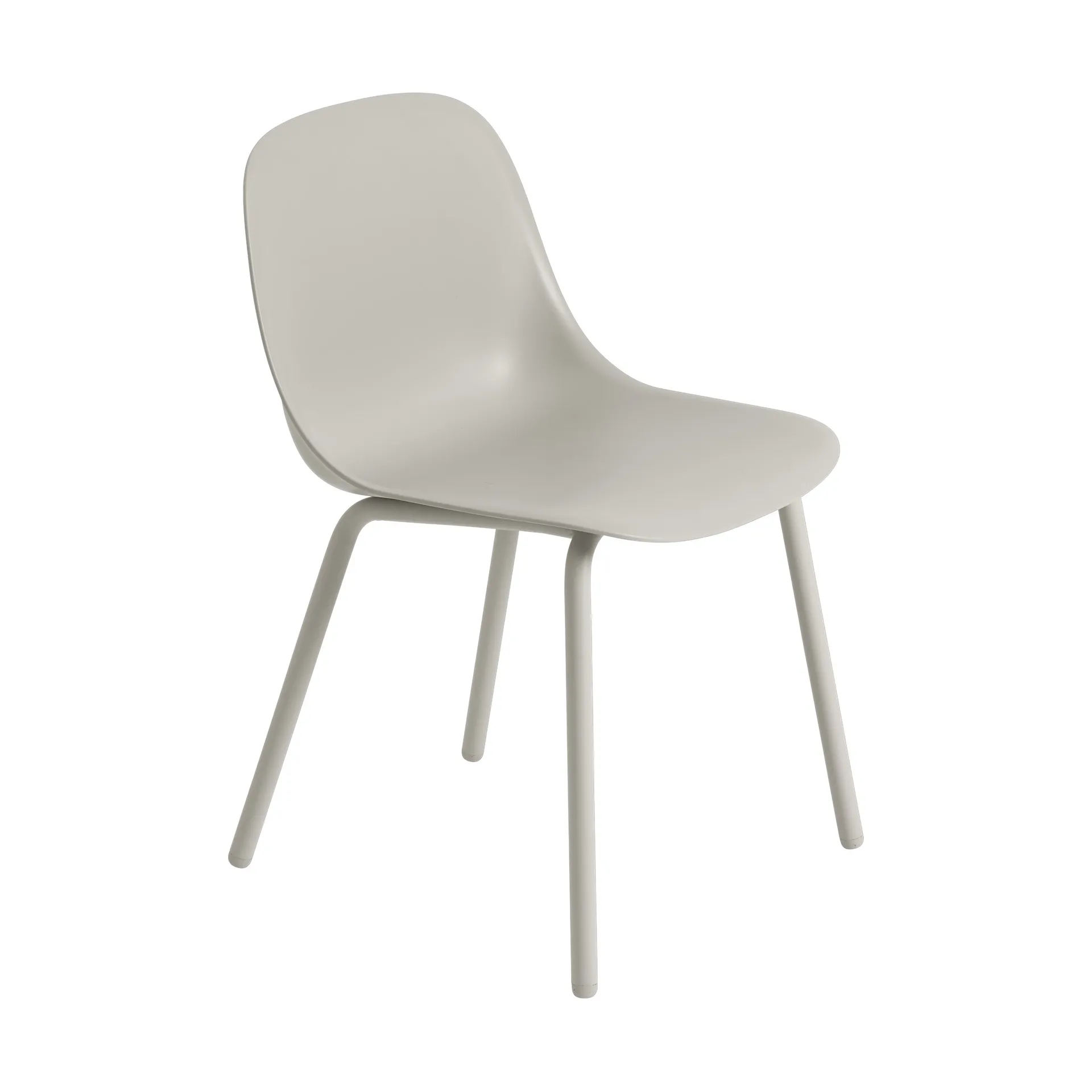 Fiber Outdoor side chair Stuhl mit Stahlbeinen, Grey Muuto