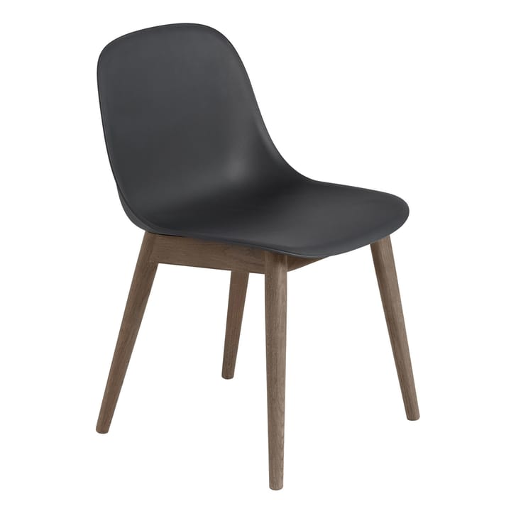 Fiber side chair Stuhl mit Holzbeinen - Black-stained dark brown - Muuto