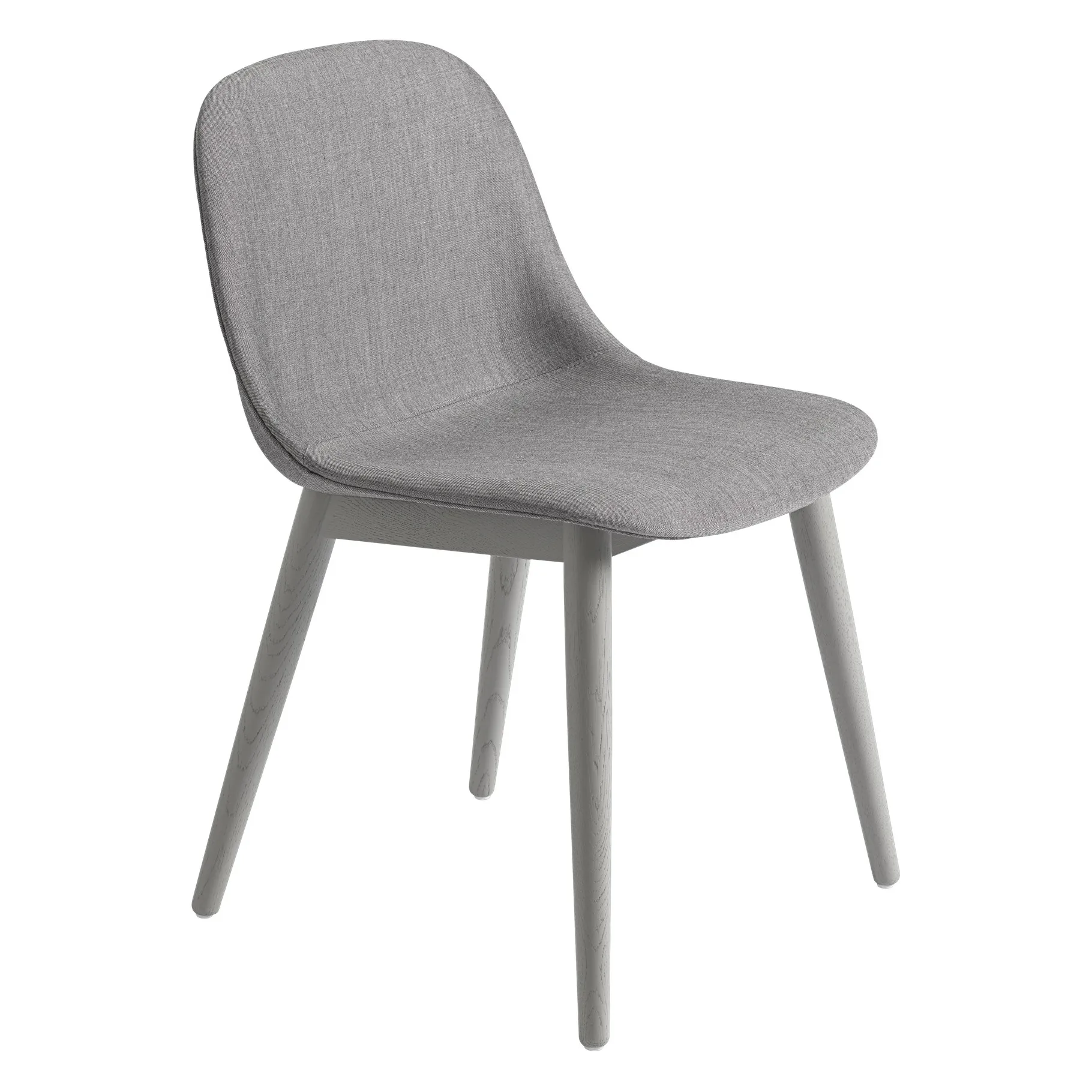 Fiber side chair Stuhl mit Holzbeinen, Remix 133-grey Muuto