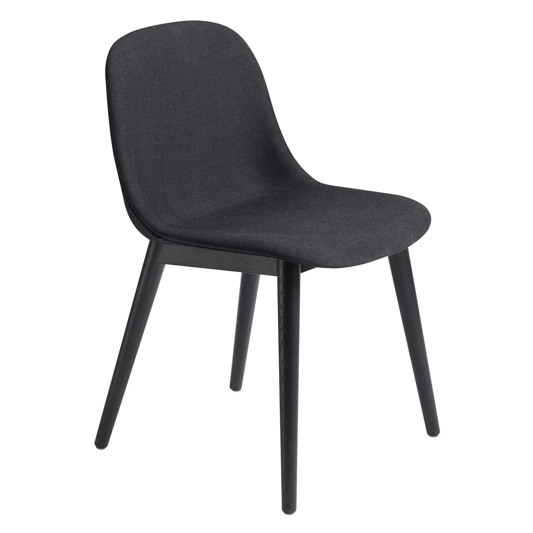 Fiber side chair Stuhl mit Holzbeinen, Remix 183-black Muuto