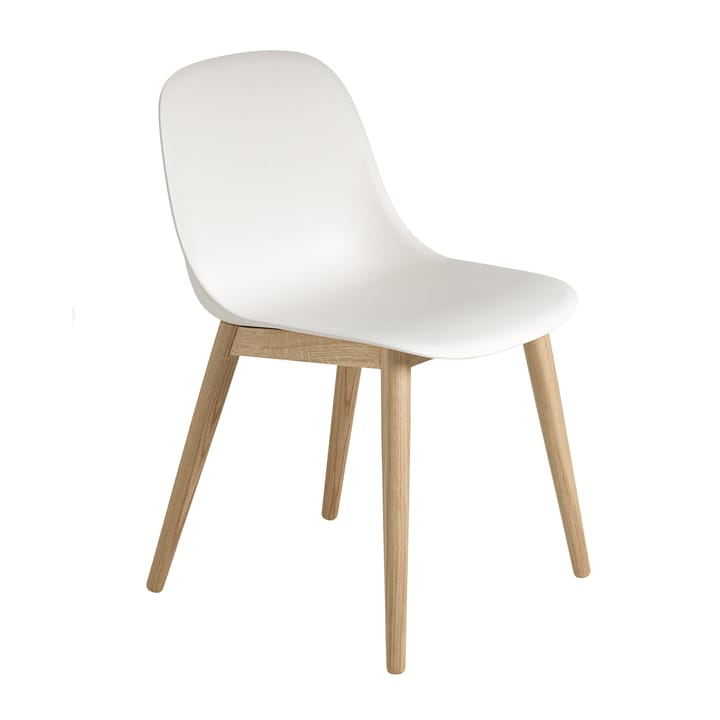 Fiber side chair Stuhl mit Holzbeinen - Weiß-Eiche - Muuto