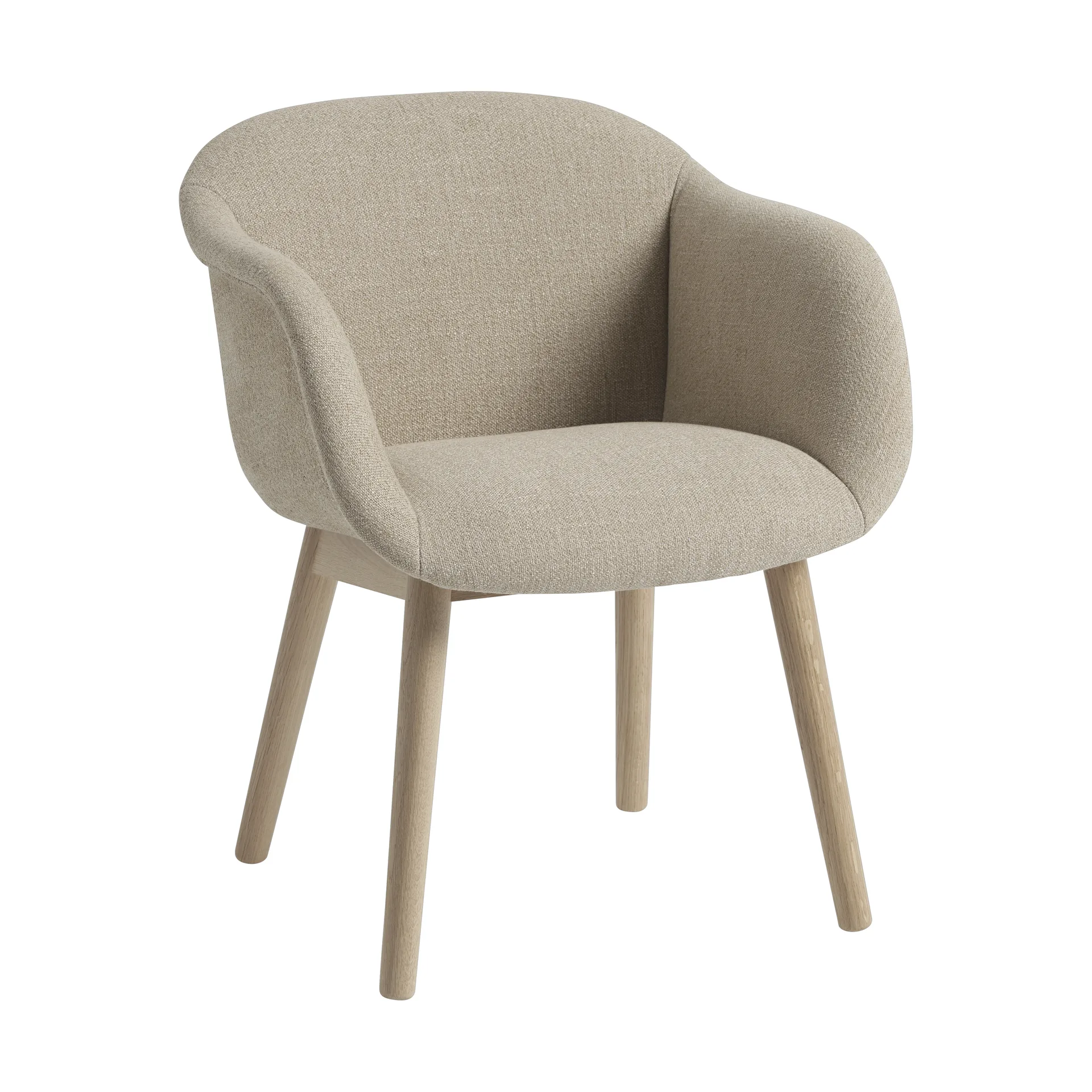 Fiber Soft Armchair mit Holzbeinen, Ecriture 240/Oak Muuto