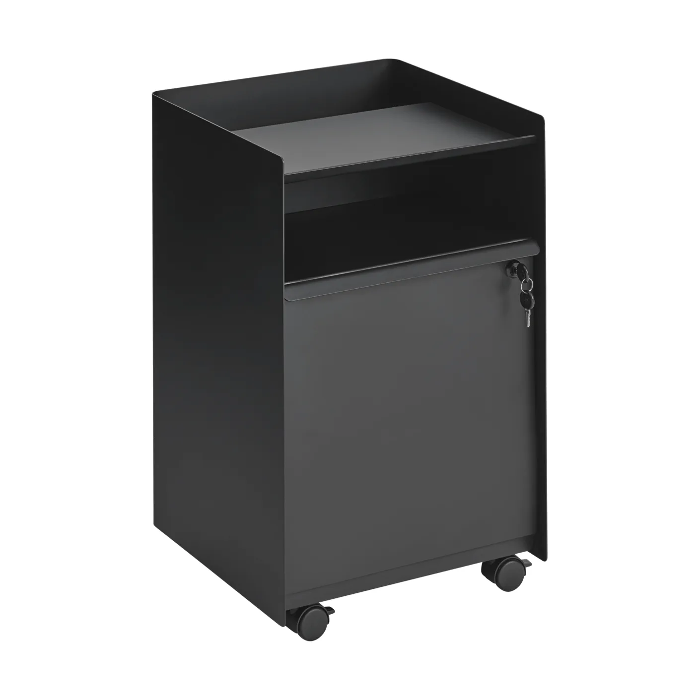 Folded Trolley Rollwagen mit Schrank, Black Muuto