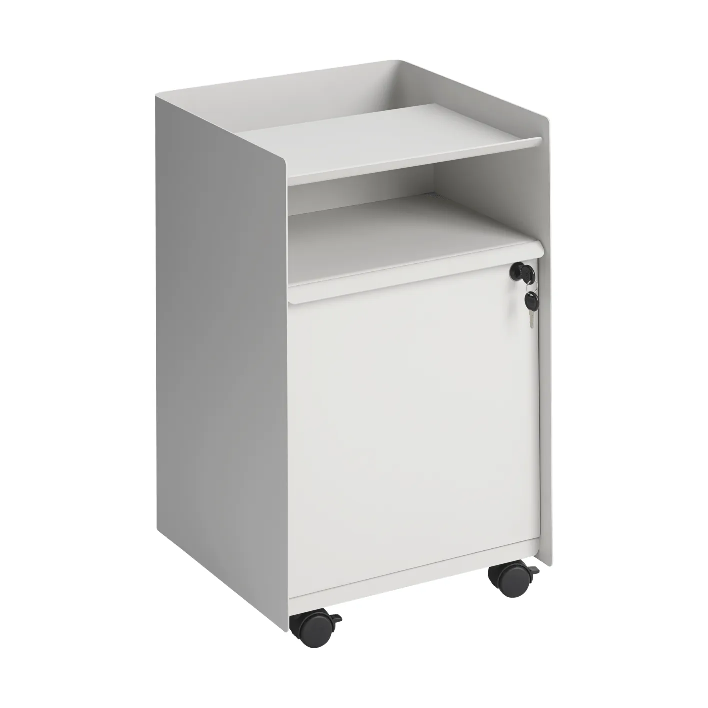 Folded Trolley Rollwagen mit Schrank, Grey Muuto