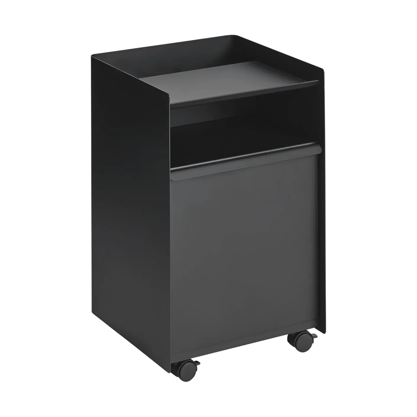 Folded Trolley Rollwagen mit Schublade, Black Muuto